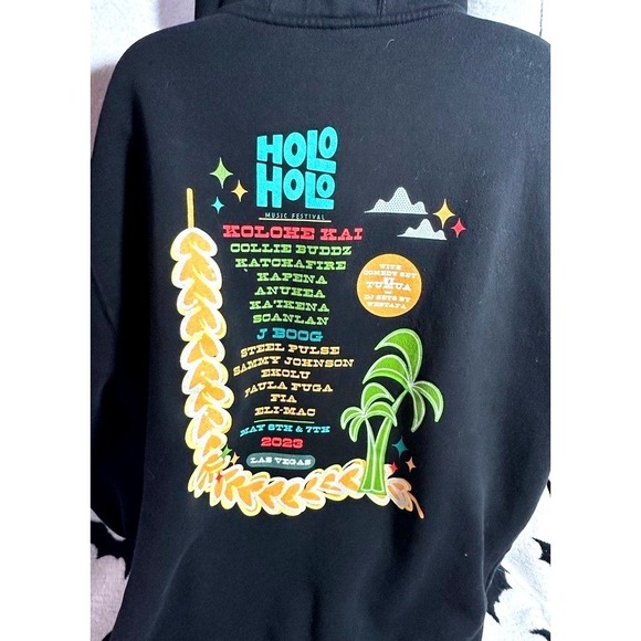 Lane Seven Other - Lane Seven Holo Holo Music Festival 2023 Las Vegas Zip Hoodie XL Black Reggae